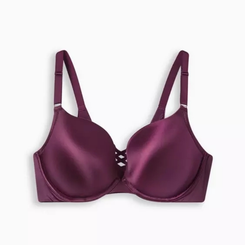 Torrid 40DDD XO Plunge Push-Up Shine Smoothing Bra